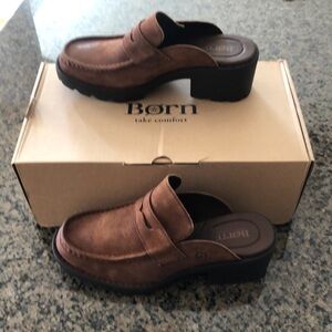 BORN suede mules.🤎